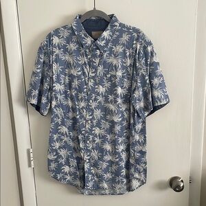 Blue Palm Tree Print Men's Shirt